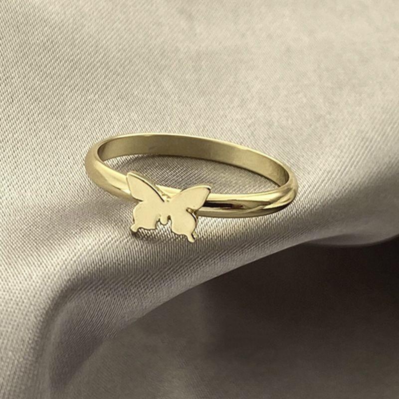 Combo of 2 Attractive Gold Plated Butterfly Couple Rings