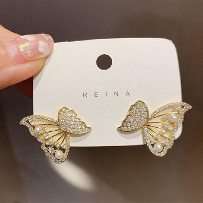 Pearl and Cubic Zirconia Stud Earrings