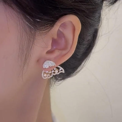 Pearl and Cubic Zirconia Stud Earrings