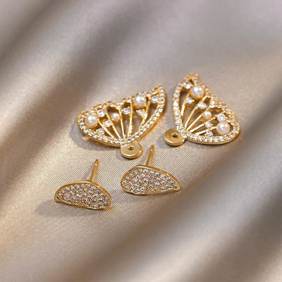 Pearl and Cubic Zirconia Stud Earrings